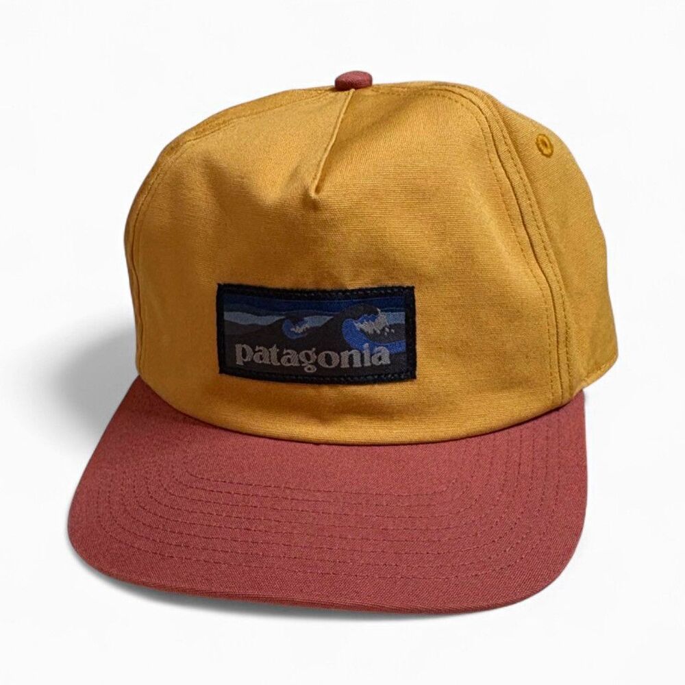 Patagonia Boardshort Label Funfarer Cap Dried Mango Gold Red Hat One Size